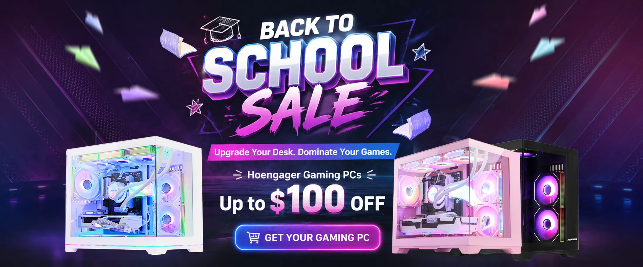 HOENGAGER gaming PC Back to School promotional banner for 2026